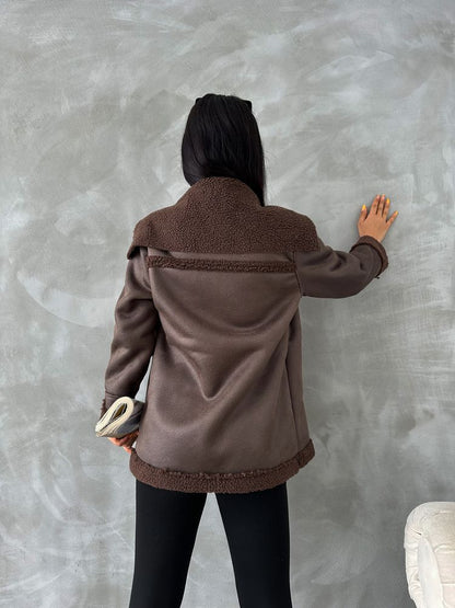 Manteau doux et chaud en daim/suédine effet mouton MRZ Line